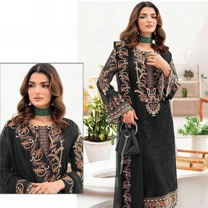 Eid Black Embroidery Georgette Pakistani Suit (Salwars)